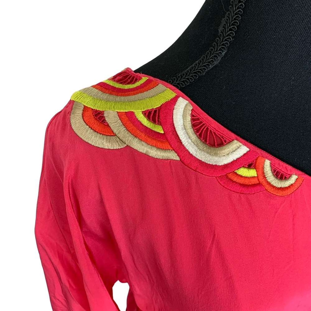 Trina Turk Pink One Shoulder Cocktail Dress - Picture 5 of 10